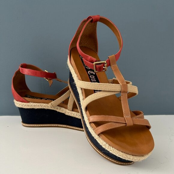 Juicy Couture Espadrille Ankle-Strap Wedge Sandals – Size 7 – Gently Used - Picture 1 of 5